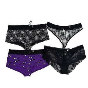 Torrid Panties Underwear 4 Pair Mixed Lot Boyshort Thong Cheeky Size 4 Halloween
